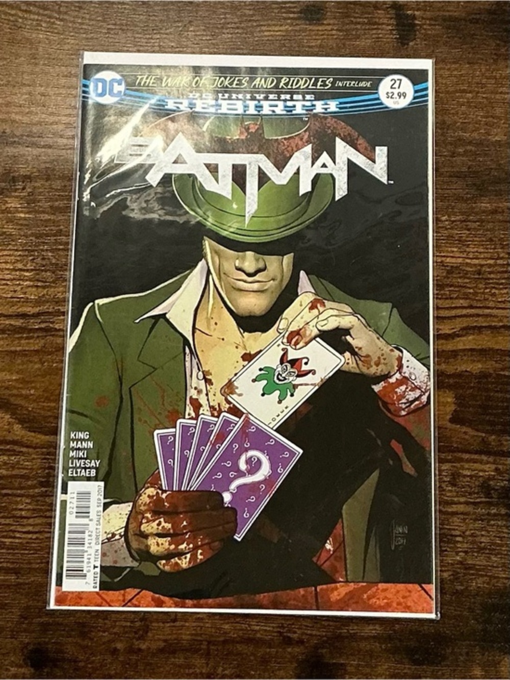 DC Batman Comic Cover Featuring Riddler in Green and Purple